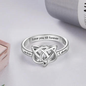 

Personalized Custom Engraved Rings Celtics Knots Rings for Women Jewelry Accessories Engagement Band Anniversary Gift