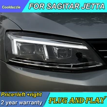 1 пара для нового дизайна светодиодный фонарь для Volkswagen для Jetta MK6/Sagitar светодиодный головной фонарь передний свет 2012- года