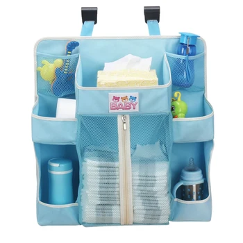 

Portable Baby Crib Organizer Bed Hanging Bag for Baby Diapers Storage Bed Accessories Essentials Diaper Storage