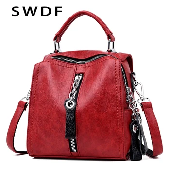 

SWDF Bag for women 2019 Designer Shoulder Crossbody Bag PU Leather Handbags Women Bags for Women Multifunction Bag Big Tote Sac