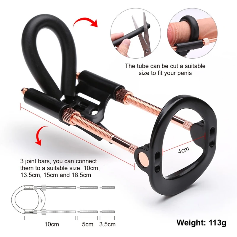 Enlargement Penis Extender Metal Bracket Pump Enlarger Stretcher for Men Male Enhancement Kit Tension Device Sex Toys Exercise