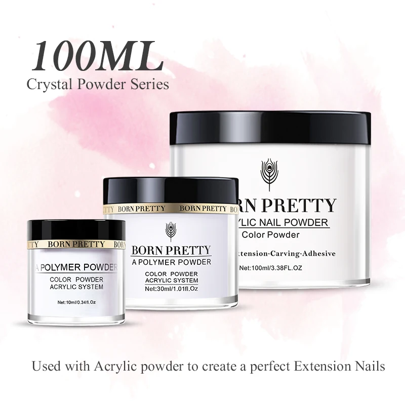 Acrylic Nail Powder 30/10ml Acrylic Nail Powder Clear Pink White Professional Carving Crystal Polymer for Nail Tips Extenstion Nails Set