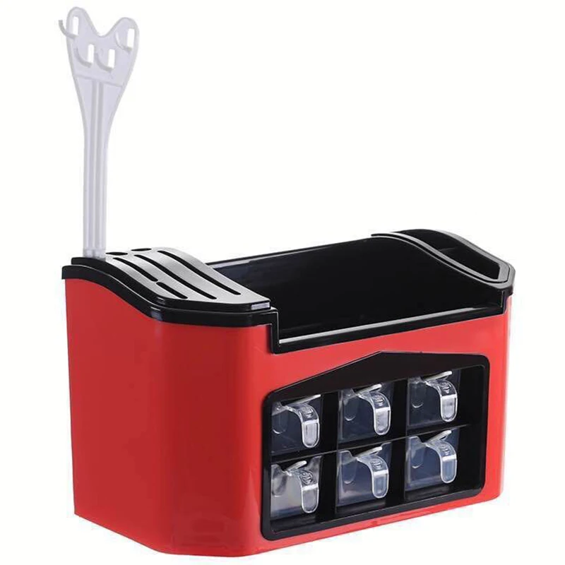 

Cordial Shining Spice Rack Kitchen Shelf Tools Box Spice Jar Storage Rack Chopsticks Cutter Storage Box Large Capacity