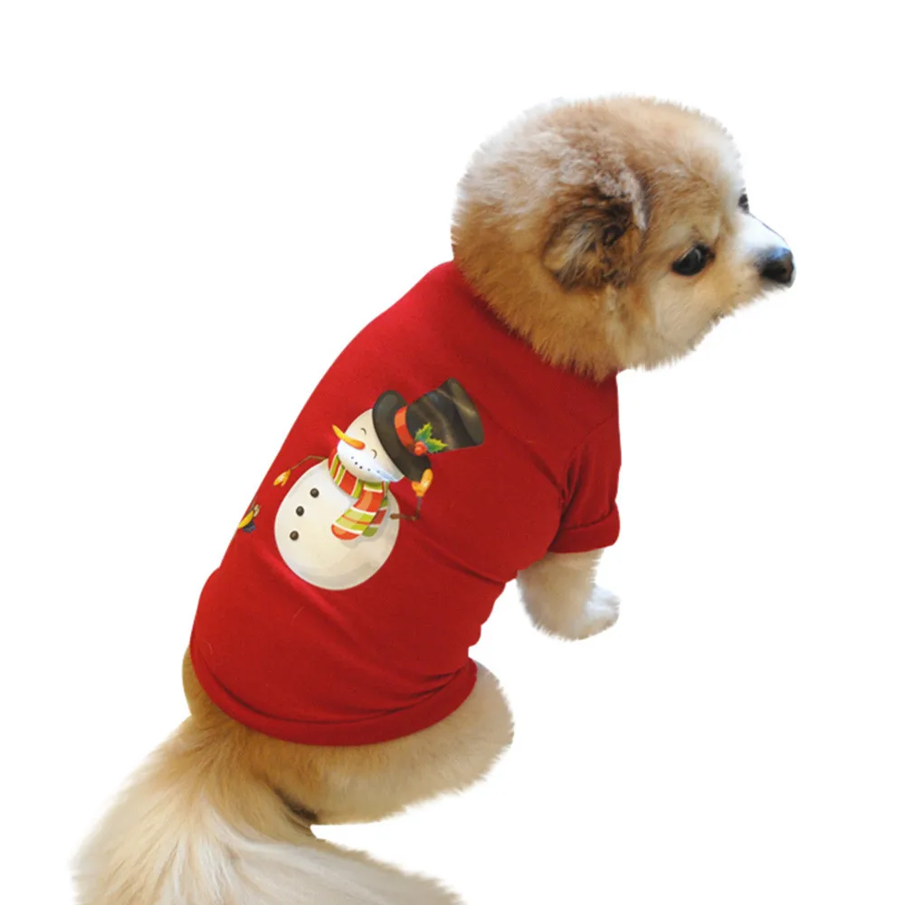 Рождественская теплая одежда для домашних животных, одежда для щенков, кошек, котят, Рождественская футболка для собак, праздничный костюм для маленьких и средних собак