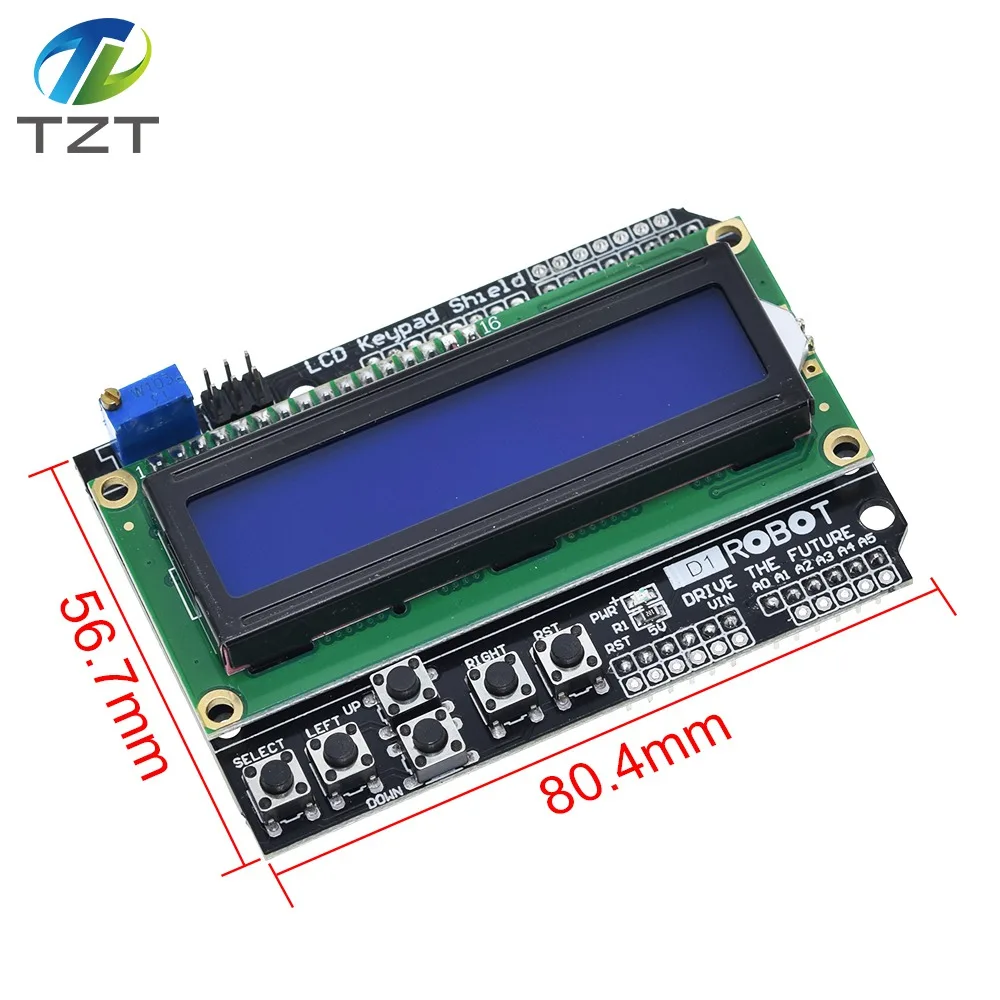 1602 Yellow Backlight  LCD Keypad Board Shield for Arduino LCD ATMEGA328 2560 W