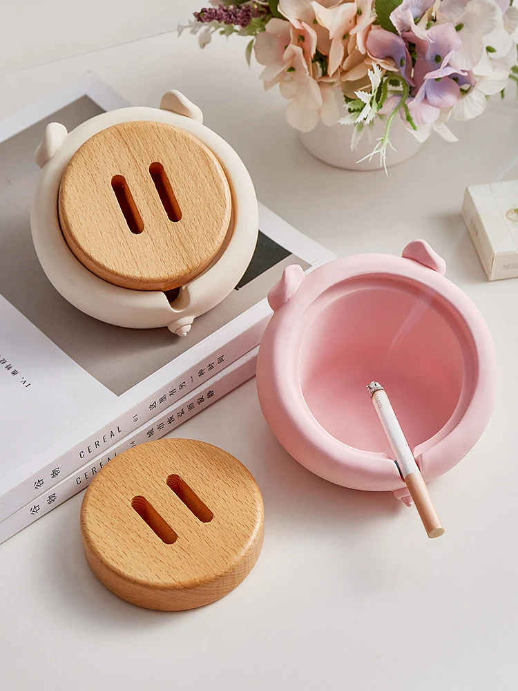 Decorative Cute Pig Shaped Resin Cigar Ashtray Antifly Ash Ashtray