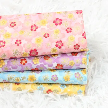 

half yard thin cotton fabric soft breeze gilt print, handmade DIY bag garment children cloth material 100% cotton CR-386