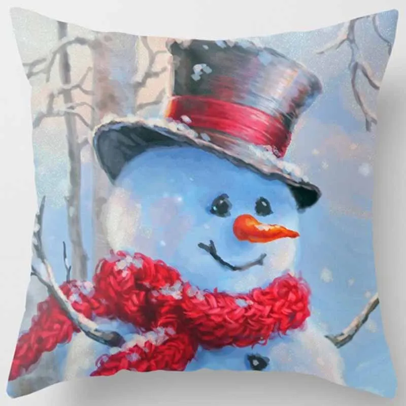 Снеговик на Рождество наволочки для подушки для женщин и мужчин квадратная наволочка милые Мультяшные наволочки размер 45*45 см - Цвет: 22