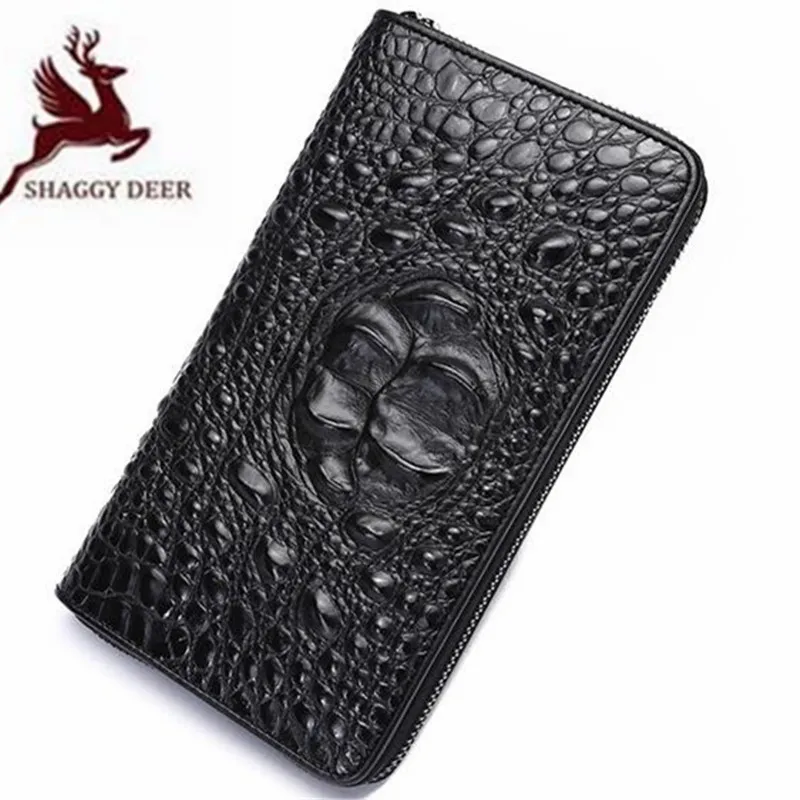 

Cowhide fashion first layer leather long business unisex Wallet multi-functional crocodile pattern Wallet