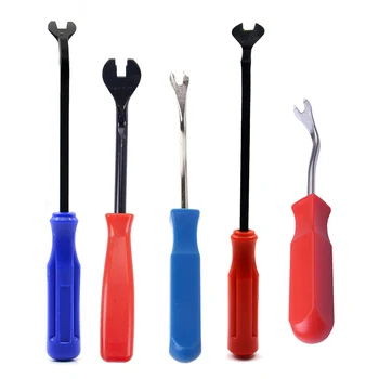 

Car Door Interior Trim Clip Panel Upholstery Fastener Clip Remover Tool Screwdriver Nail Puller 6 Inch Red