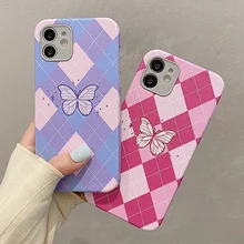 Phone Bag For iPhone 12 Pro Case Beautiful Butterfly Rhombus Cases For iPhone 11 Pro 7 8 Plus XR XS Max X SE 2020 12 Mini Cover