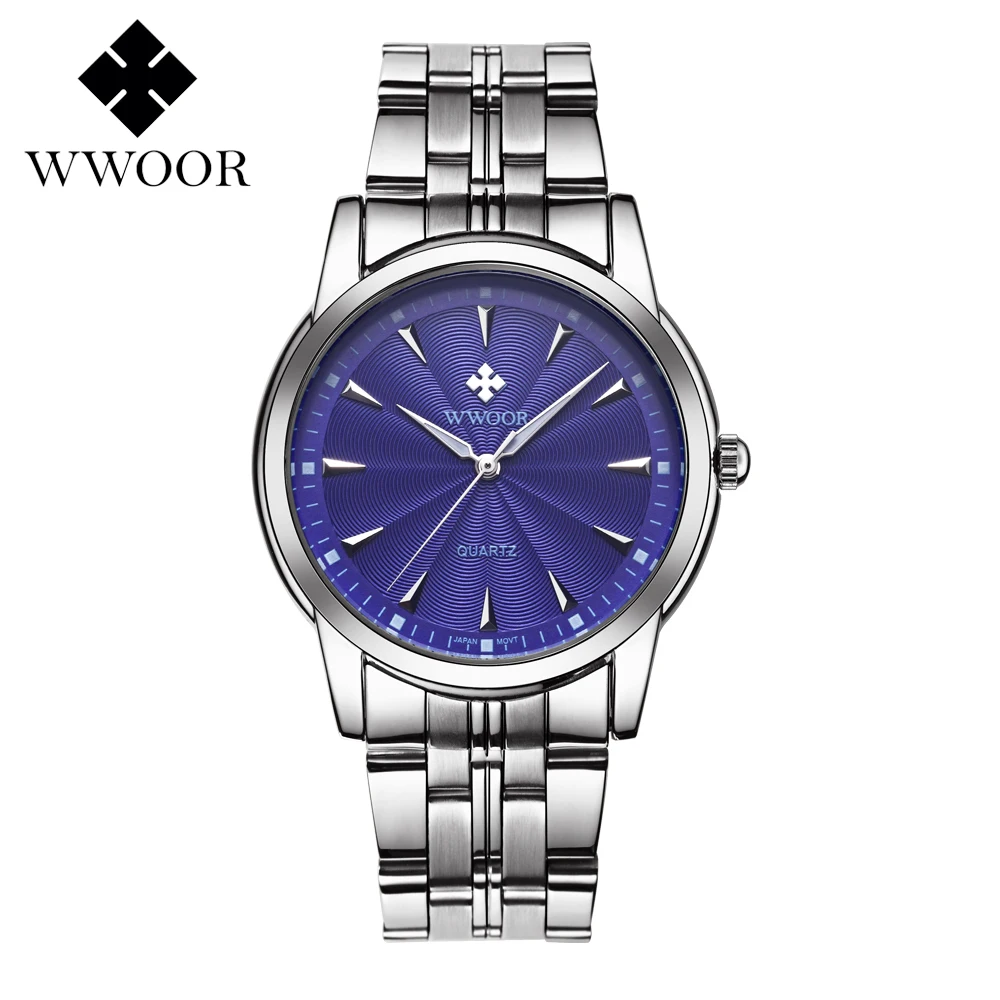 

Top Luxury Brand Watch WWOOR Men Watch Stainless Steel Waterproof Quartz Watch Fashion Waterproof Male Clock Relogio Masculino