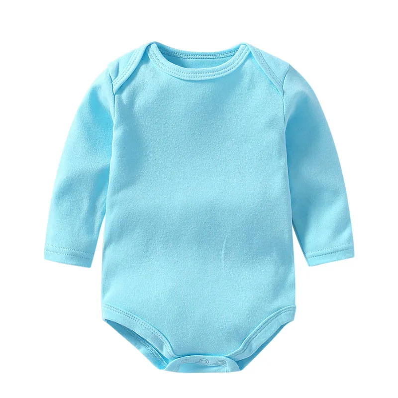 Зимняя одежда для маленьких девочек; комбинезон для новорожденных; Одежда для мальчиков; одежда для малышей; детский хлопковый комбинезон с длинными рукавами; костюмы для младенцев - Цвет: Небесно-голубой