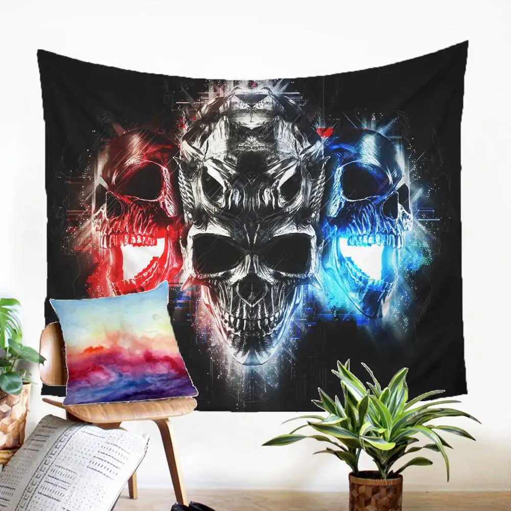 

Individuality Wall Cloth Closeout Home Textiles Domineering Skull Design Tapestry Fabic Mural For Modern Home Decoration