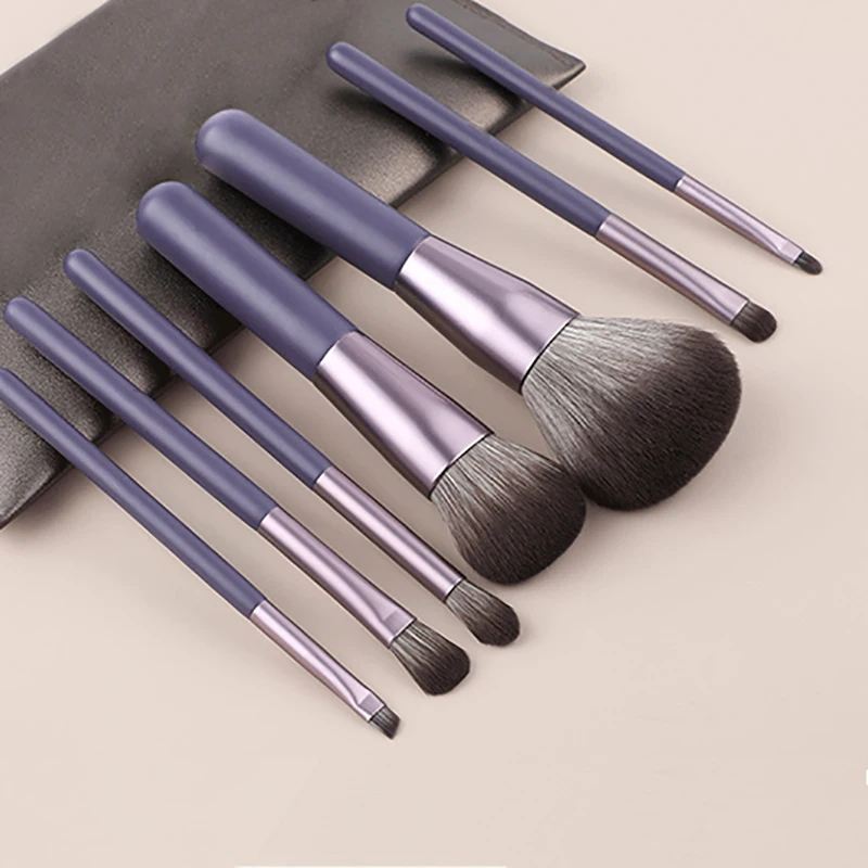 

7pcs Portable Makeup Brush Set Premium Synthetic Hair Foundation Powder Blending Eyeshadow Cosmetic Brush Make Up Tools Purple