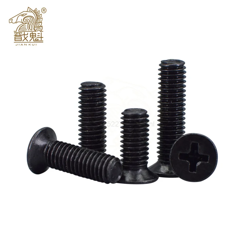 50pcs M1 M1.2 M1.4 M1.6 M2 M2.5 M3 M4 Mini Micro Small Black 304 Stainless steel Cross Phillips Flat Countersunk Head Screw Bolt