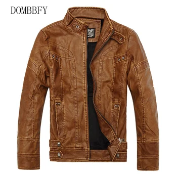 

Autumn Winter Motorcycle Leather Jacket Men Windbreaker Fashion PU Leather Military Jackets Male Outwear Warm Coats Outerwear