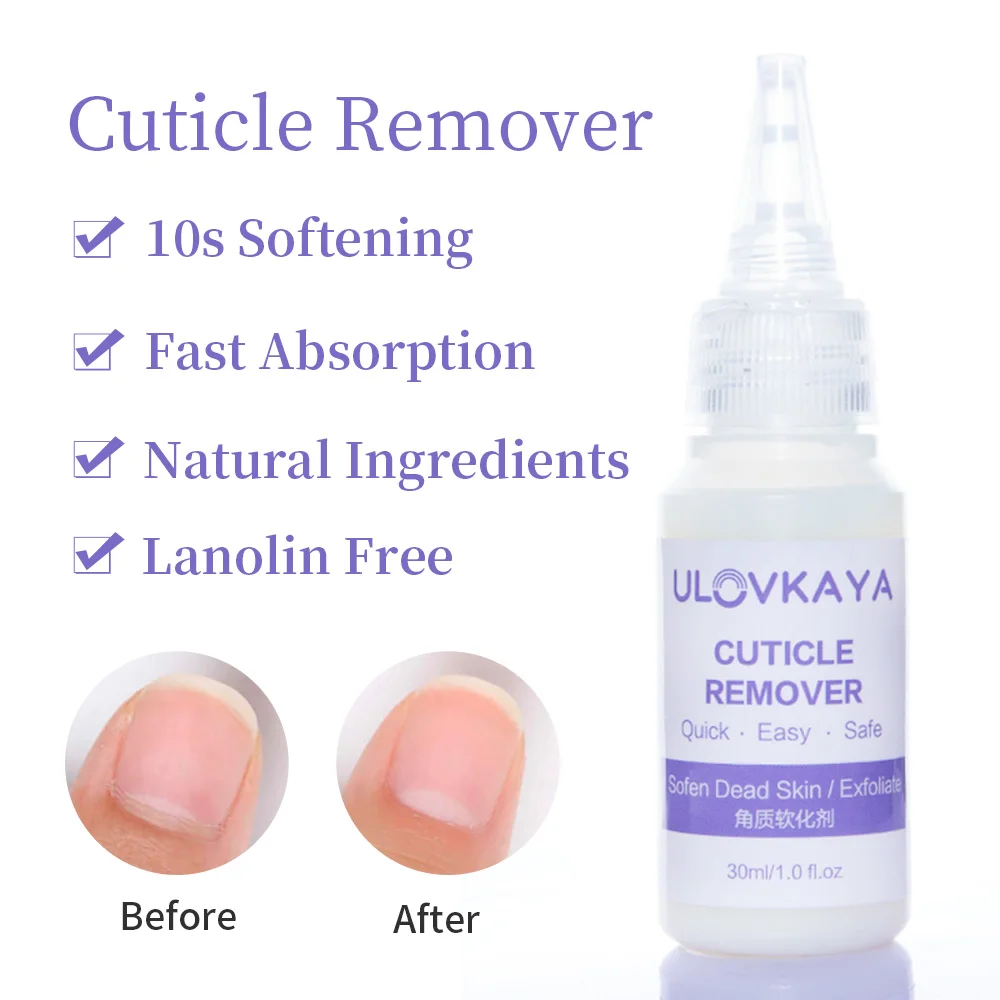 Ulovkaya 30ML Nail Cuticle Remover Softener Liquid Exfoliator Cuticle Oil Treatment Manicure Soften Dead Skin Remover Nails Care