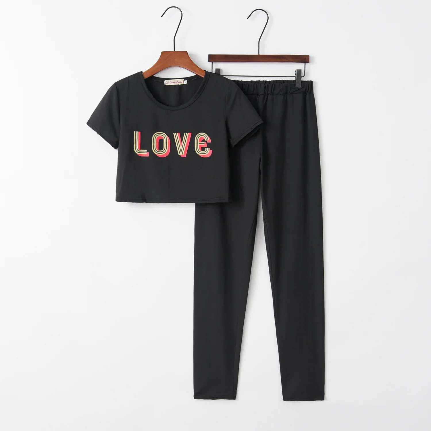 

Letter Love nice 2020 New Design Fashion Hot Sale Suit Set Women Tracksuit Two-piece Style Outfit Sweatshirt Sport Wear