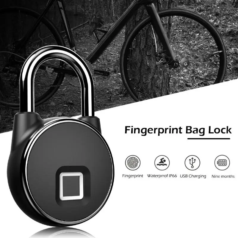 Anytek P22 Умный Замок без ключа с отпечатком пальца USB Перезаряжаемый IP65 Водонепроницаемый Противоугонный замок для безопасности двери левый Потяните