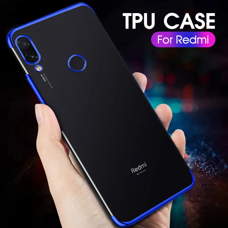 Fashion Transparent Silicone Case For Xiaomi Redmi K20 Note 7 8 Pro 7A Plating TPU Soft Phone Cover On Fundas | Мобильные телефоны