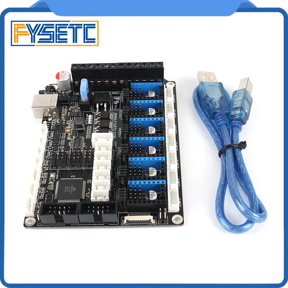 FYSETC F6 V1.4 плата все-в-одном до 6 моторных драйверов для TMC2208 UART Летающий с разъемом XH/MX VS SKR V1.3 S6 для Ender 3