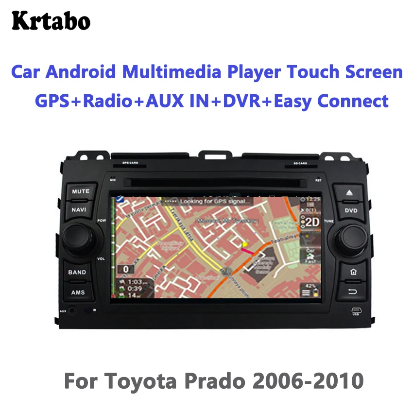 Krtabo Android умный автомобильный навигационный экран заднего вида, управление изображением, одна машина, рекордер, поддержка DVD для Toyota Prado 2006-2010