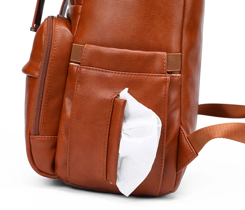 MOTOHOOD Baby Diaper Bags For Mom Mother Bag pu Leather Insulated Mummy Backpack Maternity Nappy Bag Infant Bag For Stroller (7)