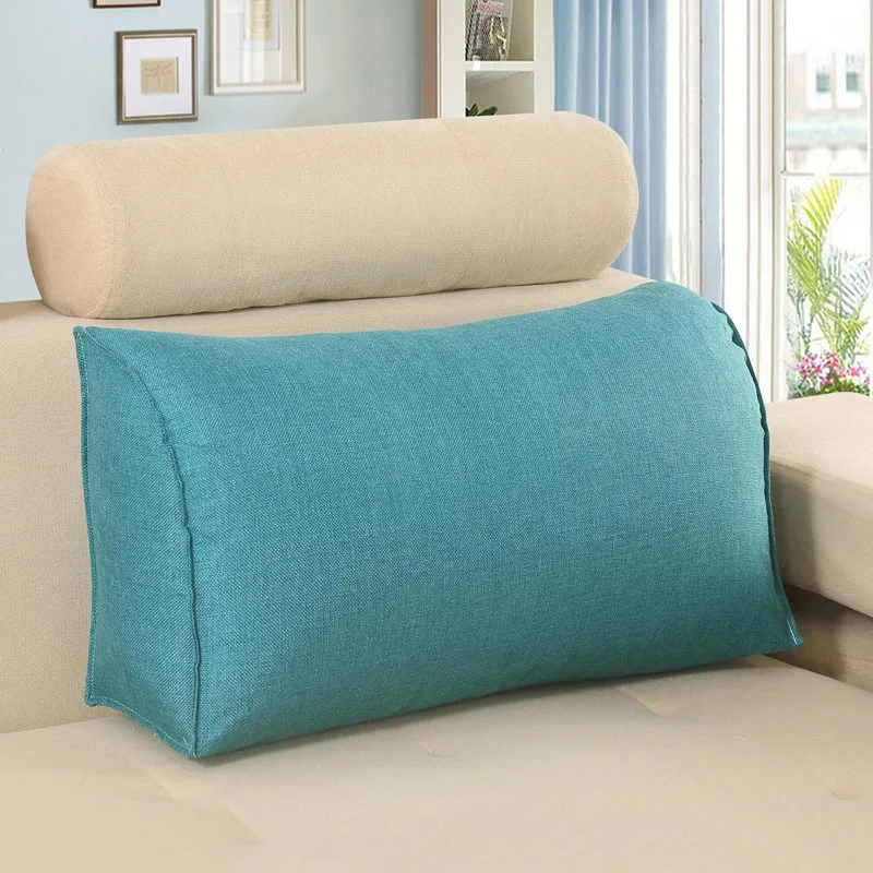 Solid Color Seat Cushion Ergonomic Design Waist Cushion Large Bed Pillow Breathable Backrest Cushion Detachable Home Textile