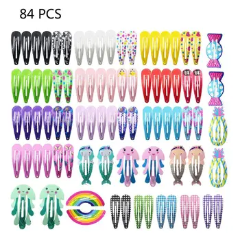 

84PCS Multicolored Hair Clips Small Snap Clips Metal Barrettes Multiple Style Clips Hair Accessories for Baby Little Girls Toddl