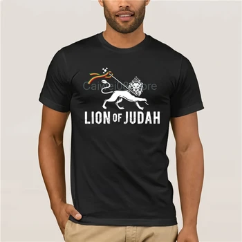 

New Summer Mens Casual Print T-Shirt Fashion Lion of Judah Jah Rastafari Empire of Ethiopia Hot fun casual print T-shirt