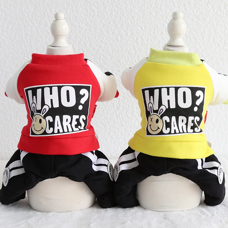 Новинка Осень-зима 2019 красная и желтая одежда для домашних животных с