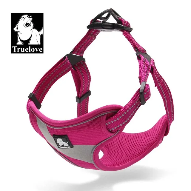 fuchsia Truelove tlh5991светоотражающий нейлоновый собачий поводок Спорт на открытом воздухе Приключения Защитная ходящая собака жгут жилет - Цвет: fuchsia