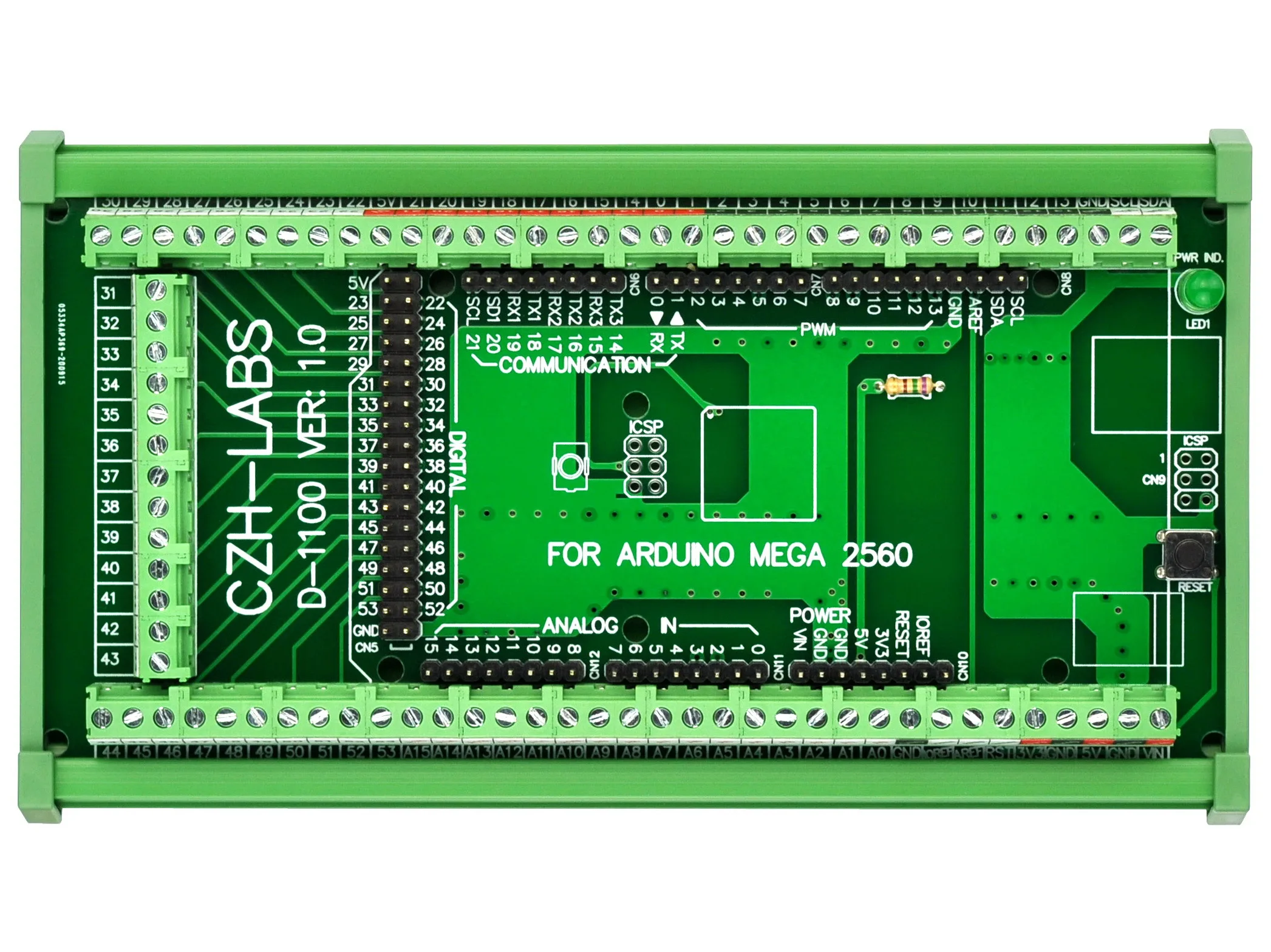 Modulo morsettiera di interruzione del perno del montaggio su guida DIN per Arduino MEGA-2560 R3 Modulo morsettiera di interruzione del perno del montaggio su guida DIN per Arduino MEGA-2560 R3
