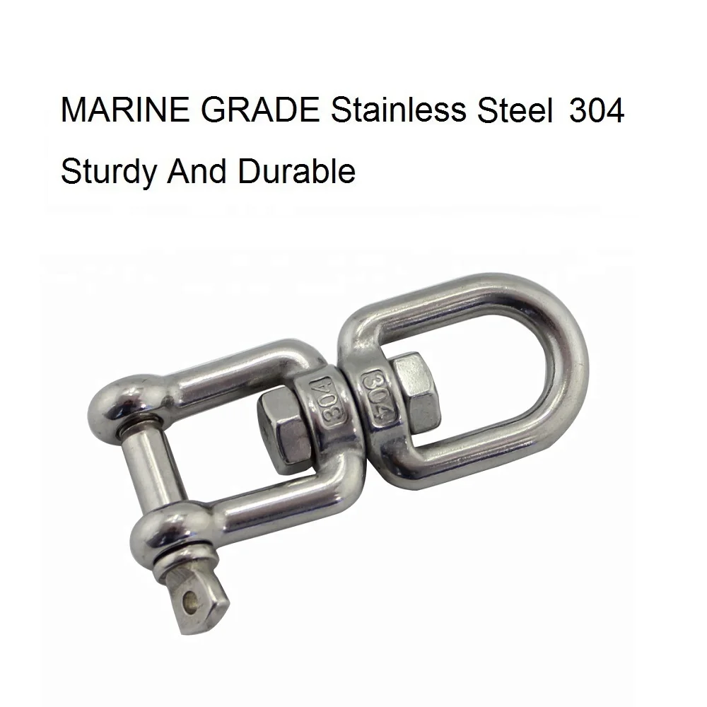 2PCS Stainless Steel 304 Jaw And Eye Anchor Swivel 4mm 5mm 6mm 8mm 10mm  Polished Marine Anchor Chain Swivels Stainless Steel