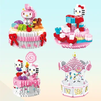 

HC Magic Blocks Cartoon Building Bricks Cute food Cake Model Auction Figures Kids Toys Anime Juguetes Girls Gifts Birthday