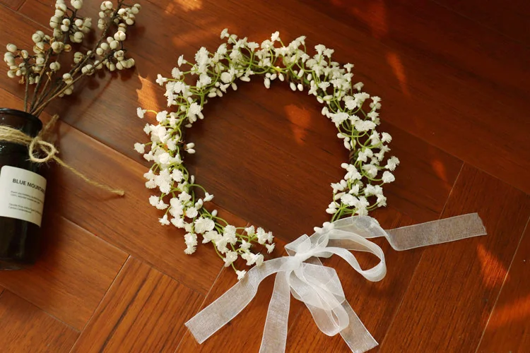 White Gypsophila Wreath Bridal Headhand Accessories For hair accessories bridal hair accessories
