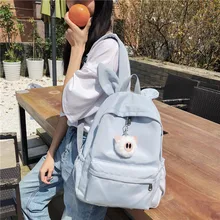 Винтажная школьная сумка для девочек, женская мягкая сумка с милым Кроликом, в японском стиле, для студентов, простая серия MORI, универсальная, Bac