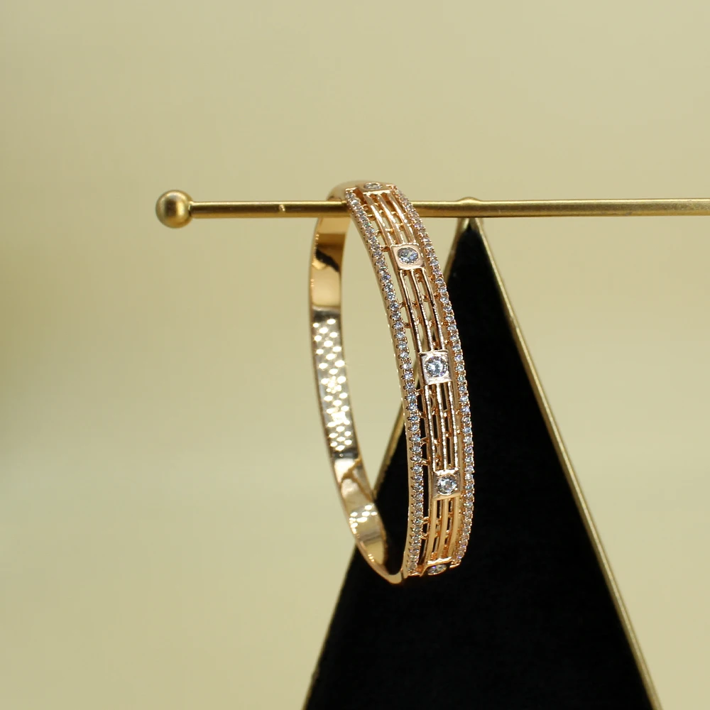 Delicate Geometric Bangle Charm Gift Trendy Synthetic Cubic Zirconia Bangles Bracelet Jewelry Party for Women High Quality | Украшения и