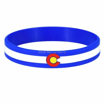 

300pcs Colorado Flag Motivational wristband silicone bracelets free shipping by DHL A