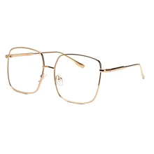 Новые винтажные Золотые очки в металлической оправе мужские женские солнцезащитные очки ретро квадратные оптические линзы очки сталь с прозрачным стеклом