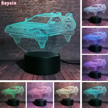 New Cool Auto Terug Naar De Toekomst Deel 1 2 3 Tijd Machine Delorean Nachtlampje Kind Kids Jongens Slaapkamer decor Fans Xmas Party Speelgoed