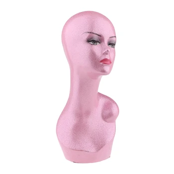 

45cm Height Female Mannequin Head Bust Realistic Stand Wig Head Display for Jewelry Scarf Hats