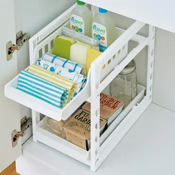 

Smoked Pull Type Ambry Receive Frame Two Layers Of Depth Adjustable Shelf In The Kitchen