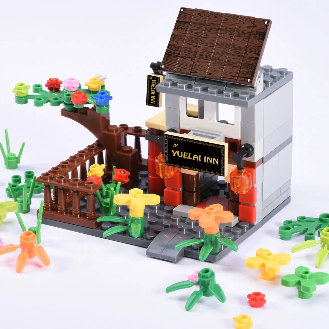 

136Pcs Custom Yuelai Inn Bricks Small Particle Model DIY Building Block Kit Stem Educational Toy