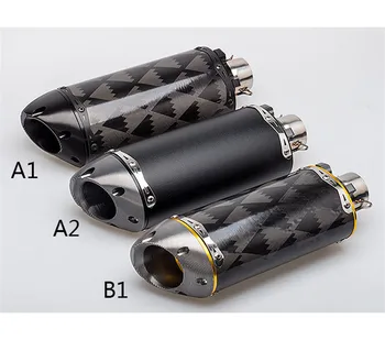 

51mm Universal motorcycle exhaust pipe Moto for Huanglong 600 modified carbon fiber diamond pattern brother