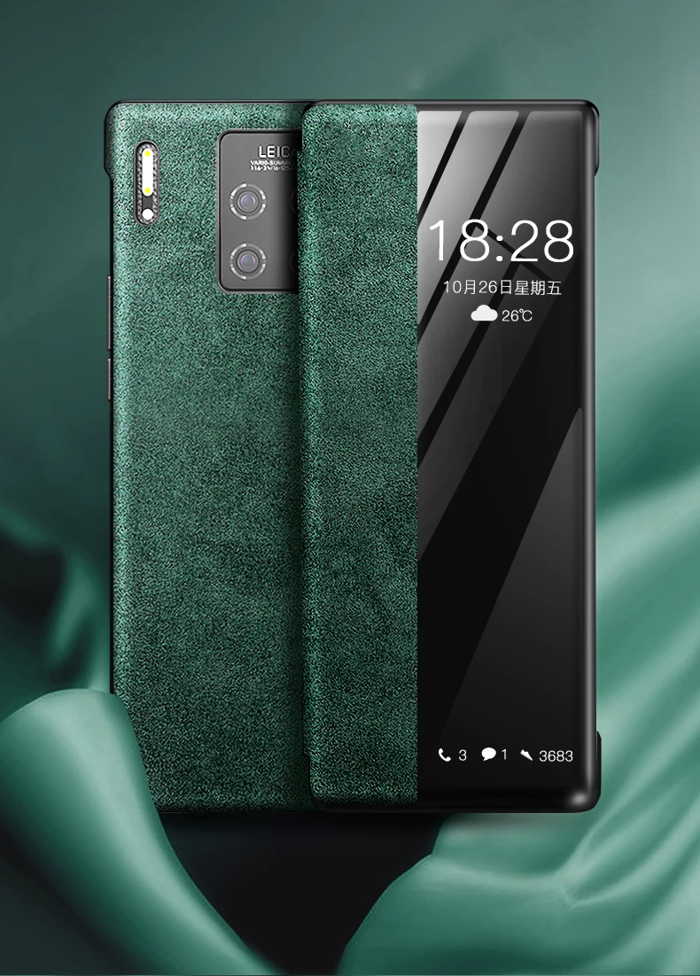 Case de Couro Genuíno para Huawei Luxo Original Durável Companheiro rs Porsche Design Moda Exibir Smart Flip Case Capa Bolsa 30 1 moda exibir smart flip caso capa saco