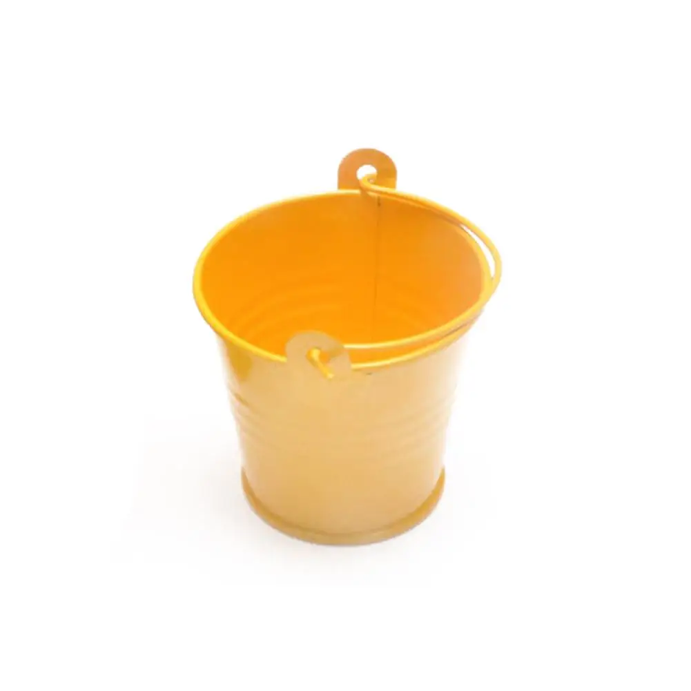 Yellow 6cm Mini Flower Tub Tiny Metal Hanging Pots Garden Balcony Wall Hanging Bucket Iron Holder Basket with Removable Tin Home Decor - Цвет: Yellow