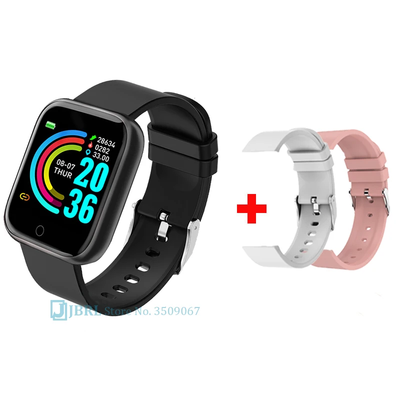 2021 Ladies Sport Bracelet Smart Watch Women Smartwatch Men Smartband Android IOS Waterproof Fitness Tracker Smart Clock Mens 