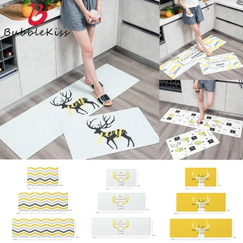 

Bubble Kiss 2020 PVC Leather Carpet Small Fresh Style Home Decor Area Carpets Elk Pattern Oil-Proof Waterproof Kitchen Floor Mat